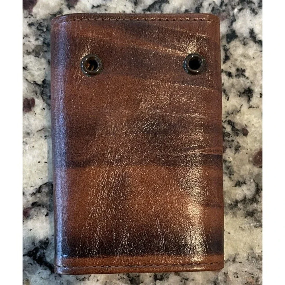 Vintage leather cowhide key wallet Botany 500 Holds 6 Keys Brown Excellent